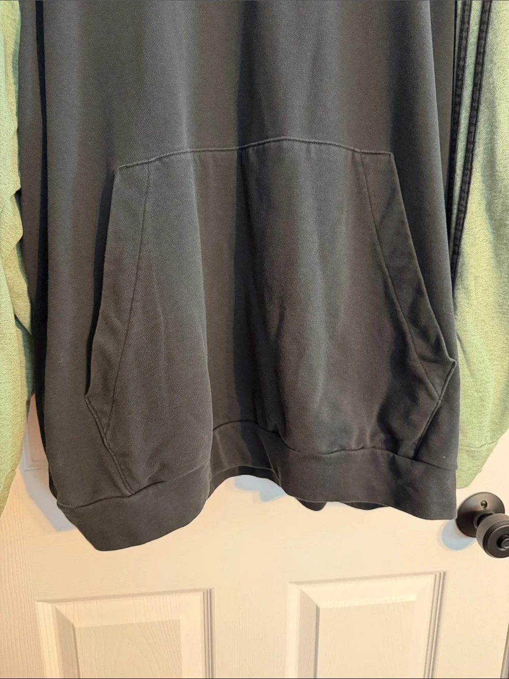 adidas Black and Sage Two-Tone Hooded Pullover
